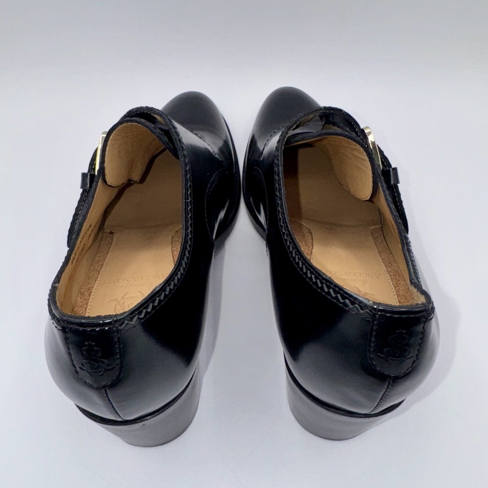 The Office Of Angela Scott Miss Brooke Heels Women's Size 7‎ EU 37 Black Leather - Picture 4 of 15